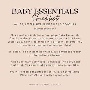 printable baby planner, newborn planner printable, baby essentials checklist printable, newborn essentials, newborn tracker, nursery essentials, nursery checklist, newborn checklist, pregnancy checklist, pregnancy essentials