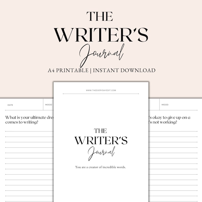 the writers journal printable, writing journal, writer journal, writer planner, journal prompts for writers, journal for writers, writing planner, author journal, journaling prompts