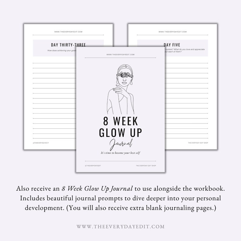 8 Week Glow up Workbook Printable, Goal Planner, Life Planner Printable ...