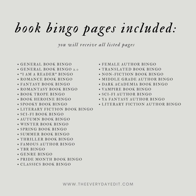 romance book bingo, summer book bingo, autumn book bingo, fall book bingo, fantasy book bingo, romantasy book bingo, book trope bingo, reader bingo, sci fi book bingo, thriller book bingo, spring book bingo, winter book bingo, classics book bingo