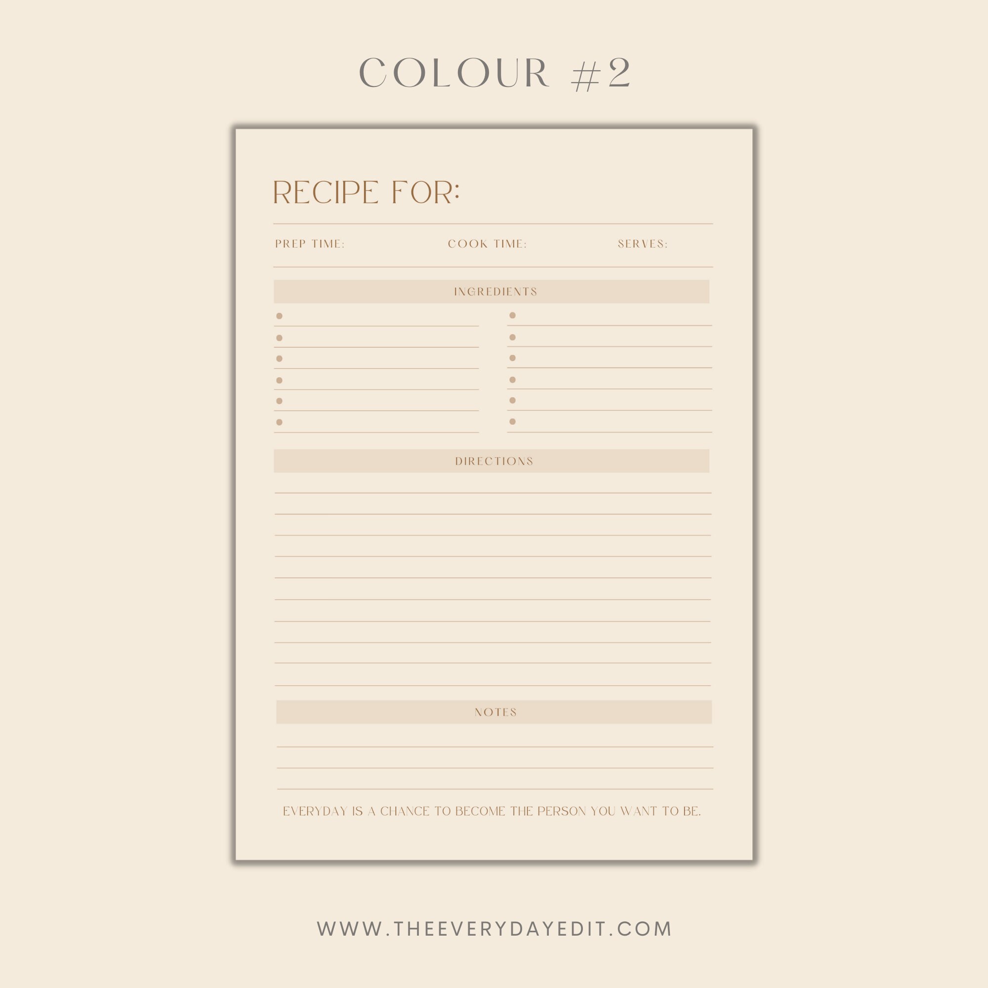 Recipe Page Printable Recipe Template Printable Printable - Etsy