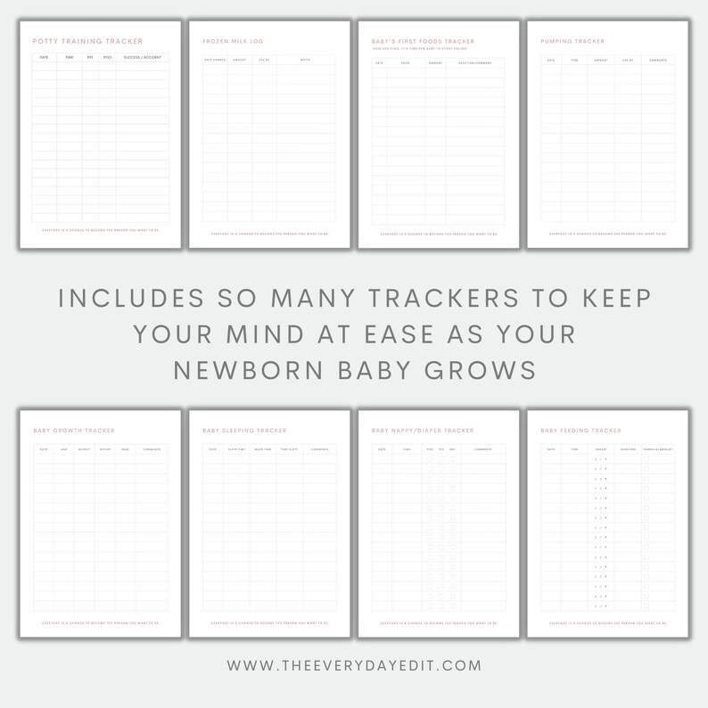 baby tracker printable, newborn tracker, newborn log, baby log, breast feeding tracker, frozen milk log, pumping log, breast pump, baby food tracker, baby meal tracker