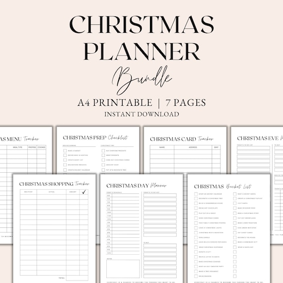 Christmas Planner Bundle Printable, Christmas Checklist, Christmas Tracker, Christmas Printable, Gift Tracker, Instant Download PDF