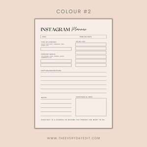 printable instagram planner