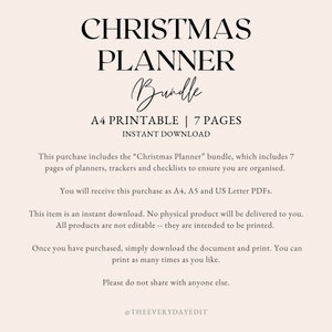 christmas planner bundle printable