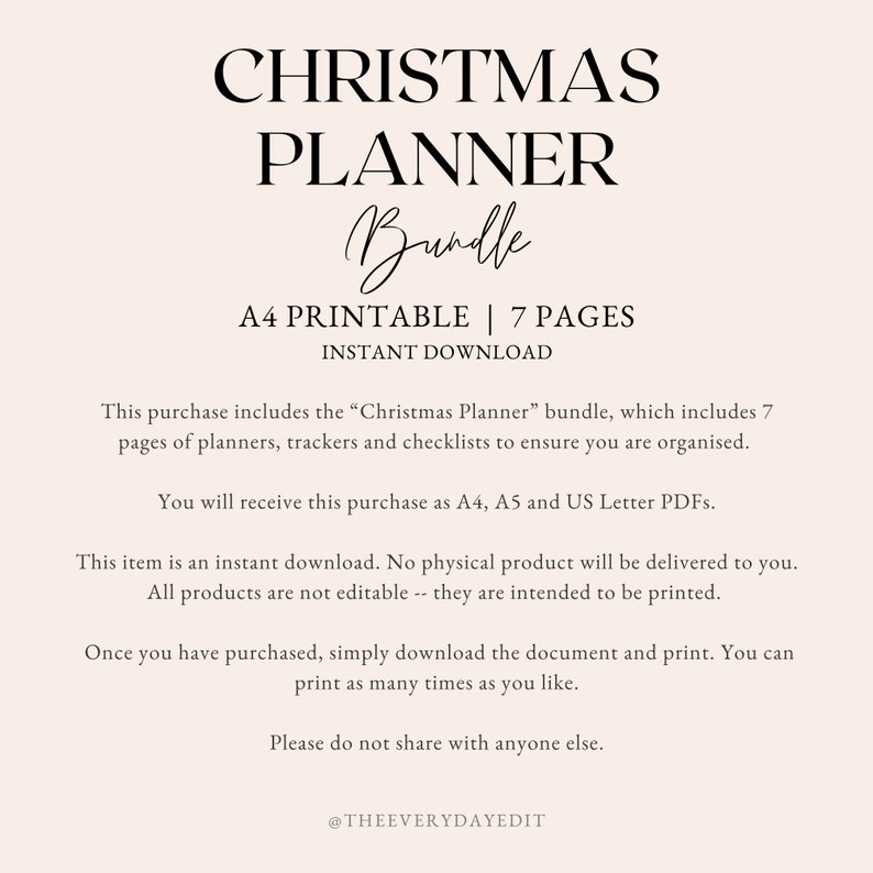 christmas planner bundle printable