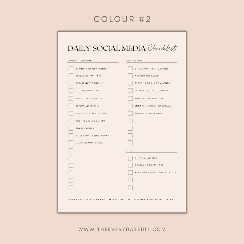 printable social media checklist