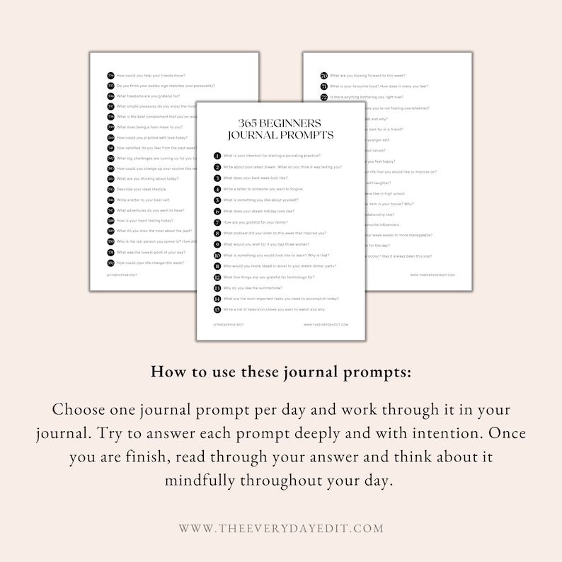 365 Journaling Prompts for Beginners Beginner Journal Etsy Australia