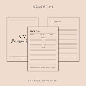 printable recipe book template
