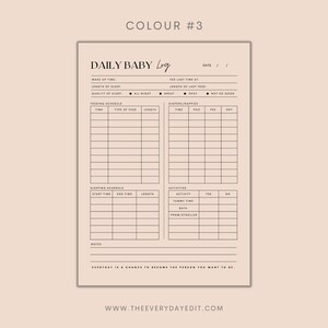 daily baby log printable