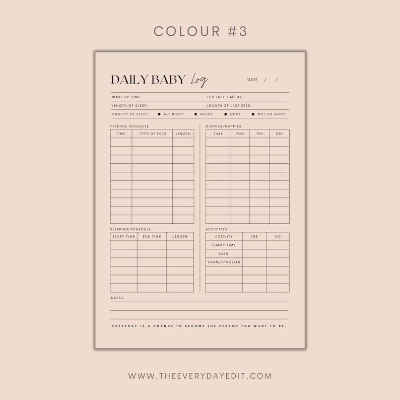 daily baby log printable