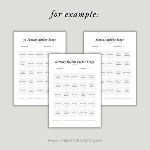 author bingo, fantasy bingo, fantasy book bingo, literary fiction author bingo, fantasy author bingo, famous author bingo, female author bingo