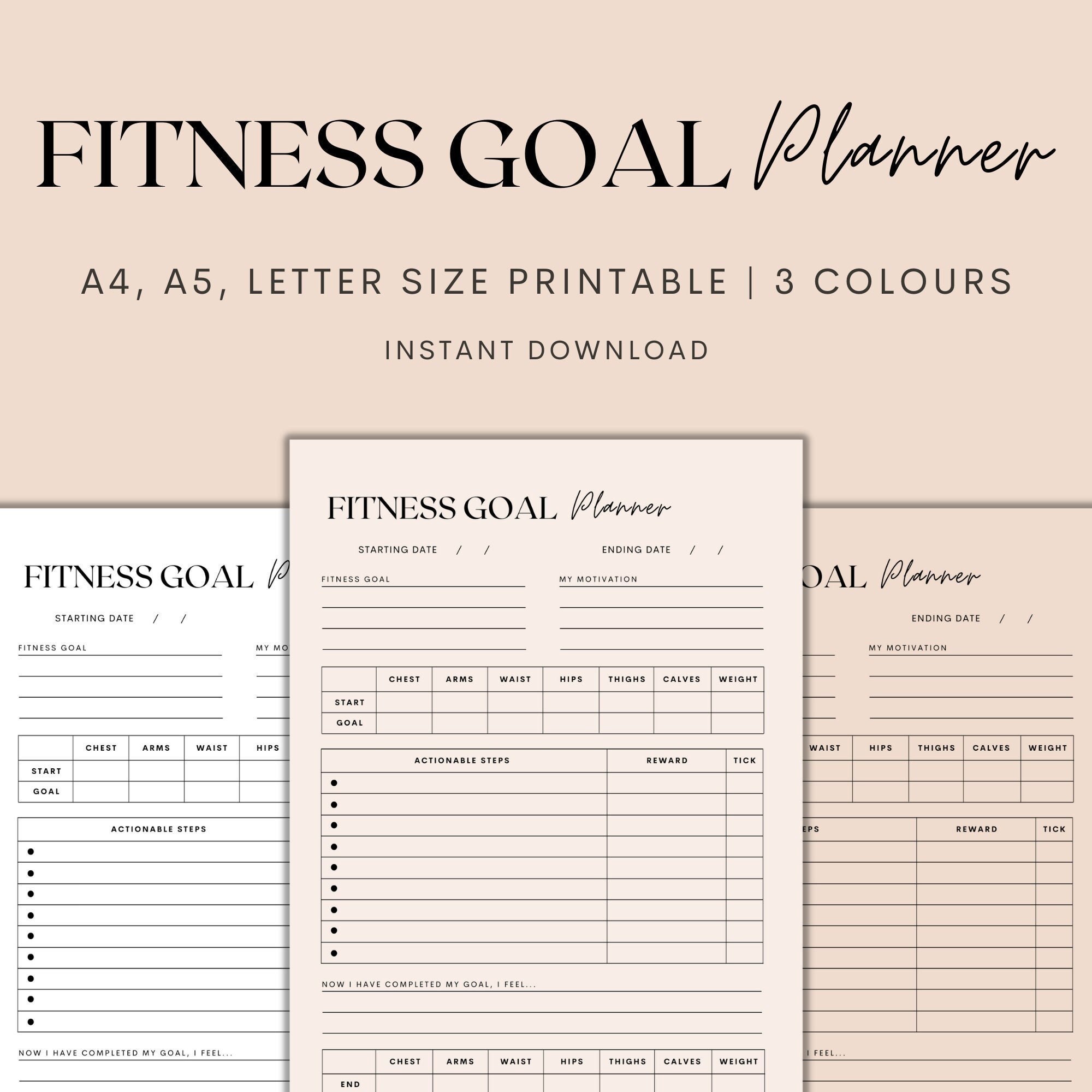 Fitness Goal Tracker - Etsy