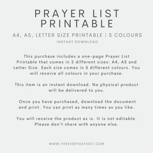 printable prayer list, prayer tracker, prayer list tracker, faith tracker, faith planner, faith journal, prayer journal