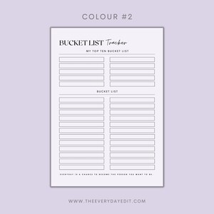 printable bucket list tracker