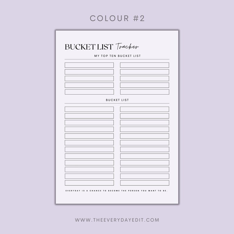 printable bucket list tracker