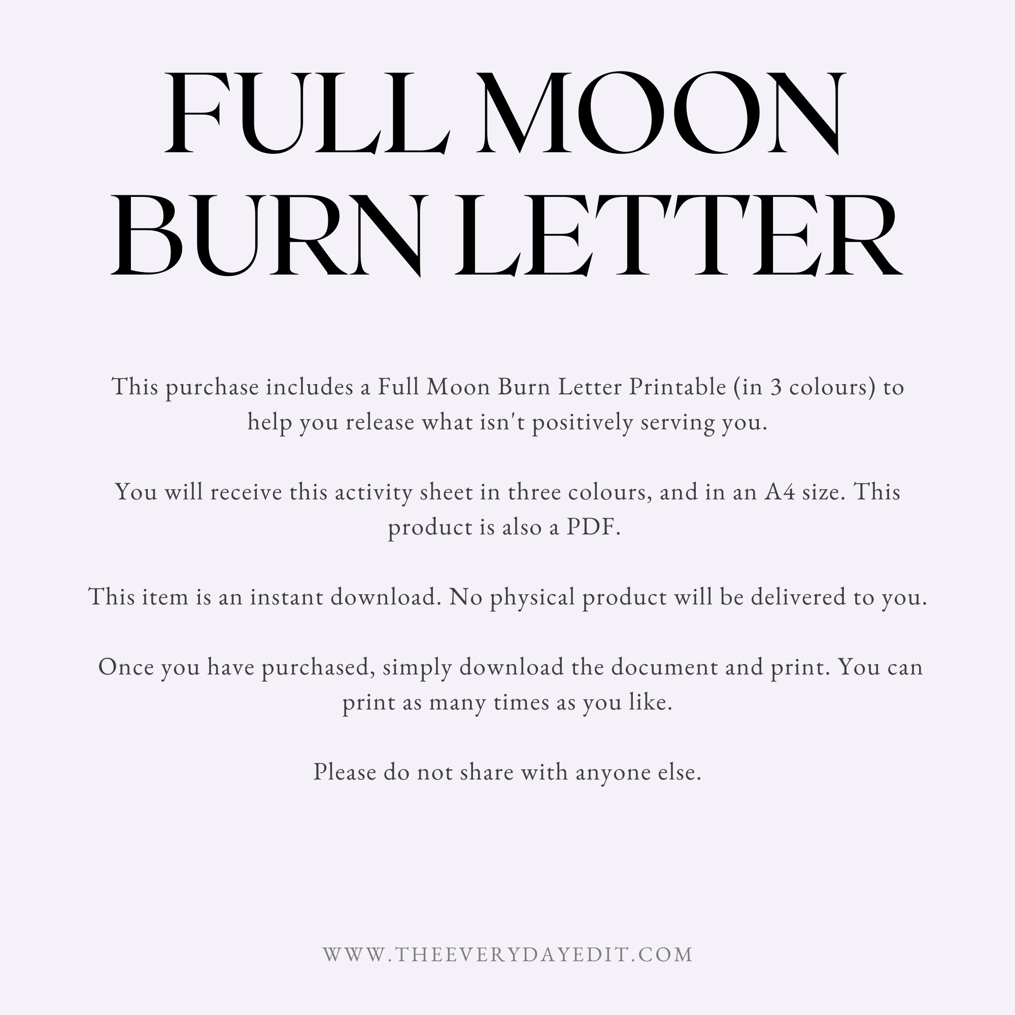 Full moon burn letter printable full moon ritual instant etsy
