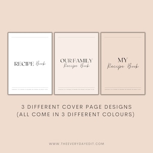 recipe book cover page, recipe book cover printable, printable recipe binder, recipe kit printable, cookbook template printable, recipe organizer, recipe template, recipe page printable, farmhouse recipe book, minimalist recipe page