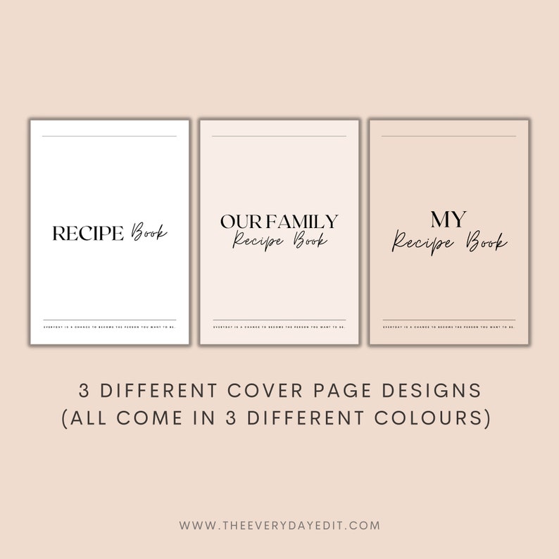 Recipe Book Template Printable Printable Recipe Binder Etsy Australia