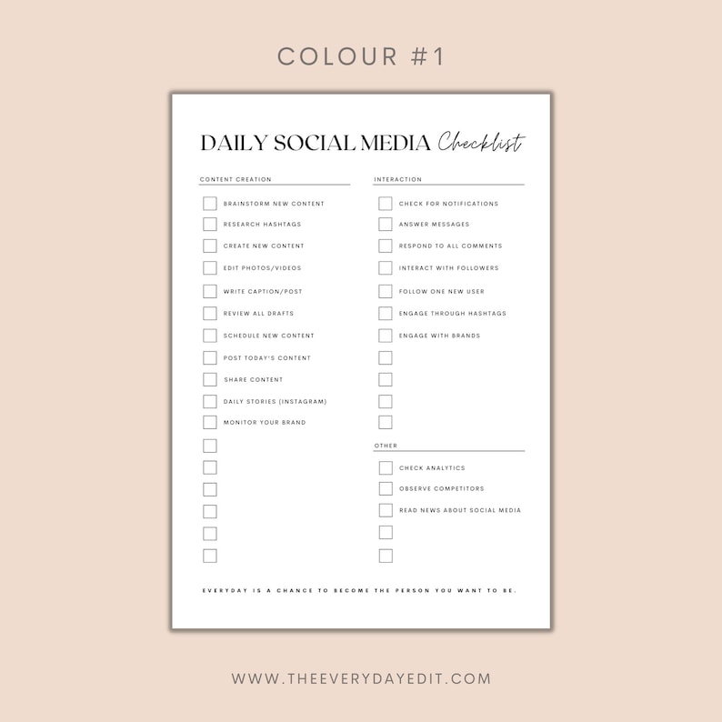 social media checklist printable