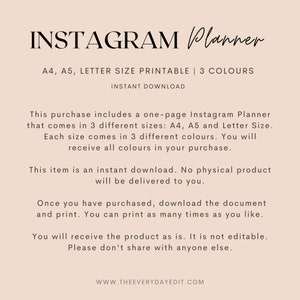 instagram strategy printable, instagram planner printable, instagram post template, social media planner, printable social media plan, minimalist planner printable, minimal planner, blush planner, social media strategy, marketing planner, business