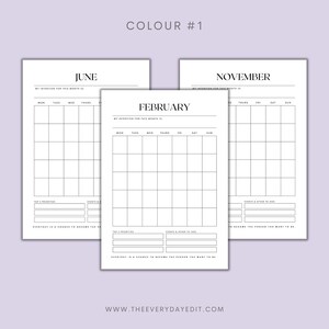 printable undated yearly planner