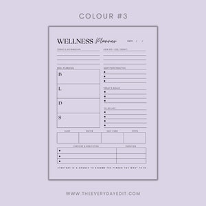 printable wellness planner
