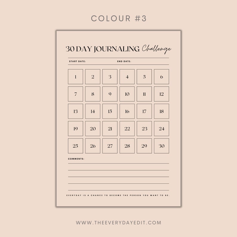 30 day journaling challenge