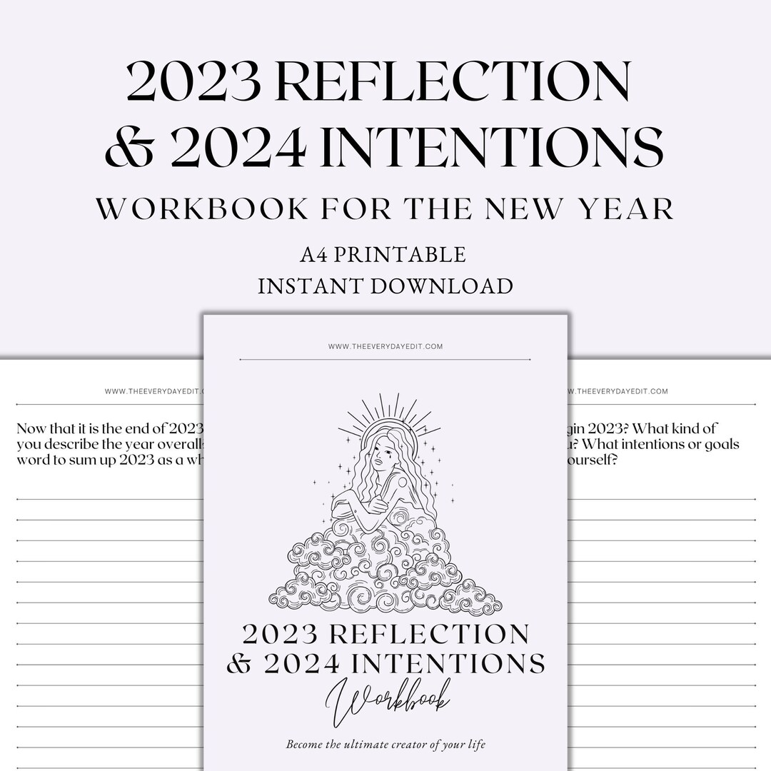 2023 Reflection 2024 Intentions Workbook, 2024 Yearly Planner Printable