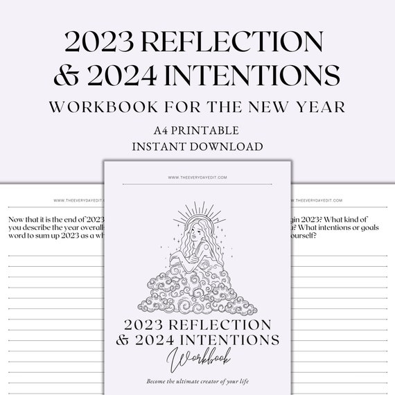 2023 Reflection 2024 Intentions Workbook, 2024 Yearly Planner Printable,  Life Planner, Goal Setting Workbook, Instant Download PDF 