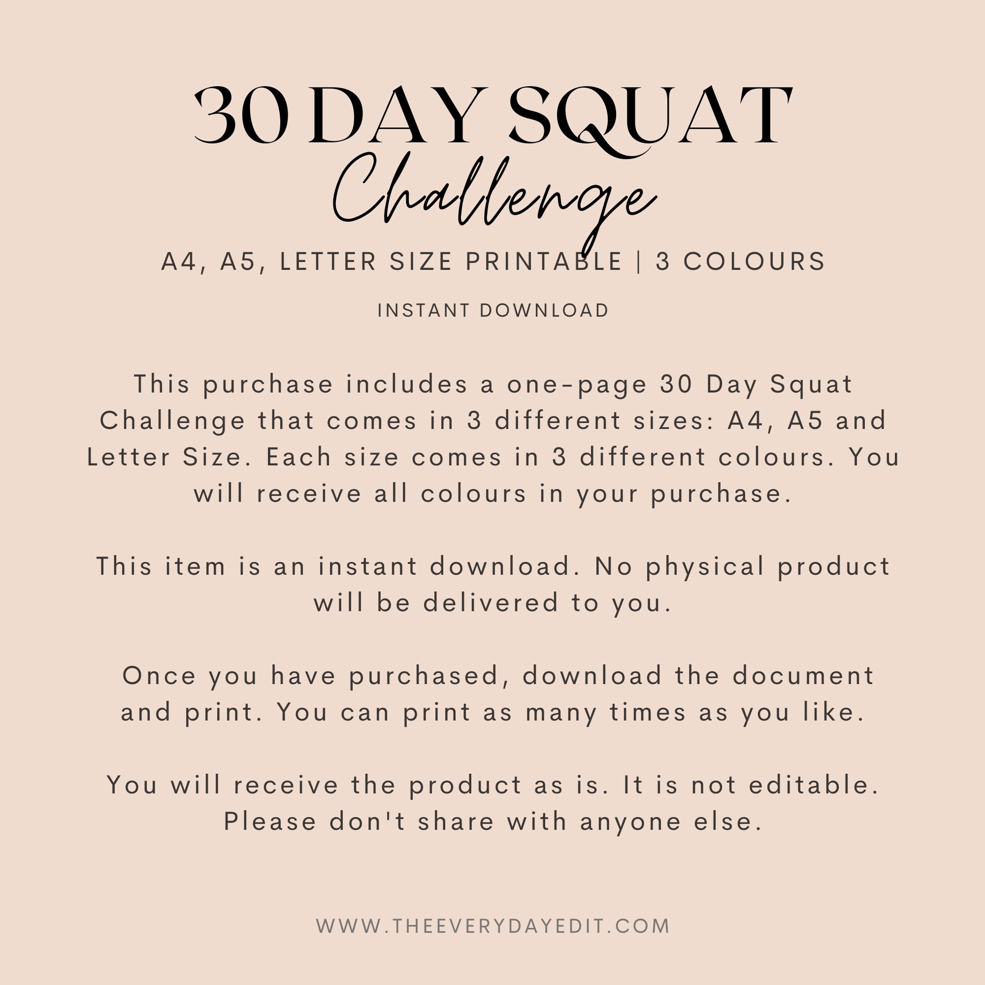 30 days challenge squat clearance