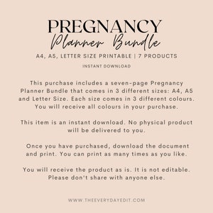 printable pregnancy planner bundle, blush planner, pink planner, feminine planner, girly planner, minimalist planner printable, minimal planner, pregnancy tracker printable, pregnancy log printable