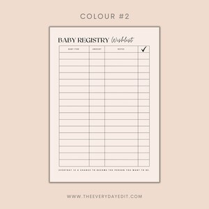 printable baby registry wishlist