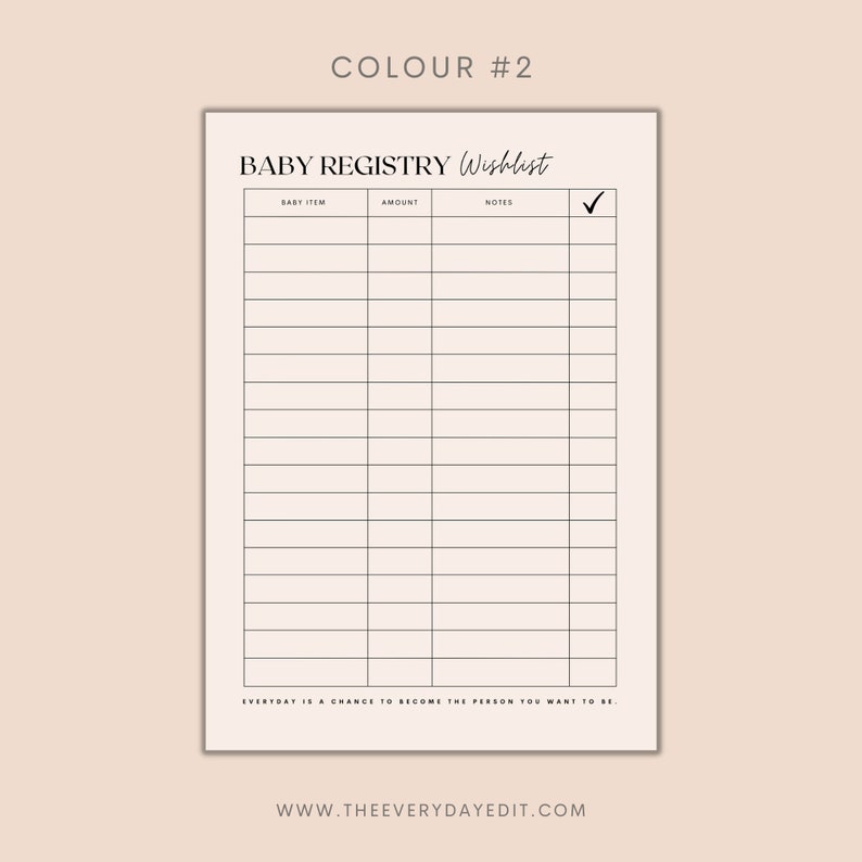 printable baby registry wishlist