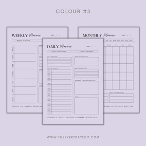 daily planner, weekly planner, monthly planner