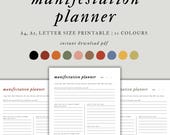 Daily Manifestation Planner Printable, Manifestation Tracker, Daily Planner, Manifest Your Dream Life, Goal Planner, Instant Download PDF