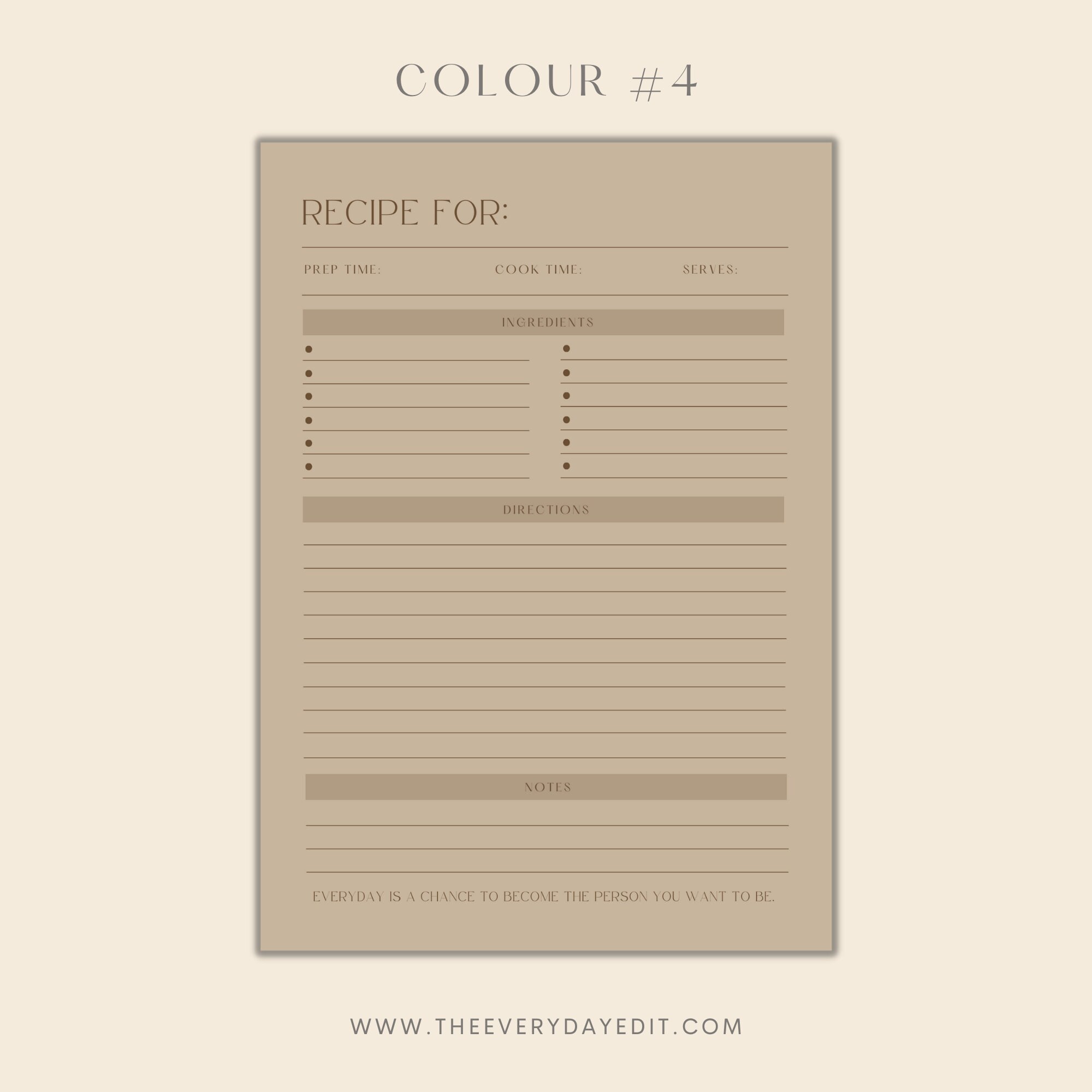 Recipe Page Printable Recipe Template Printable Printable - Etsy