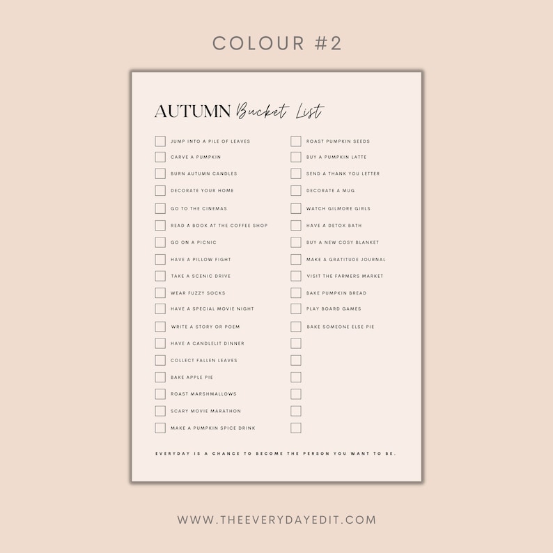 printable spring, printable autumn, printable summer, printable winter, bucket list ideas, printable bucket list, bucket list planner printable, minimalist tracker, minimalist to do list, minimalist planner insert