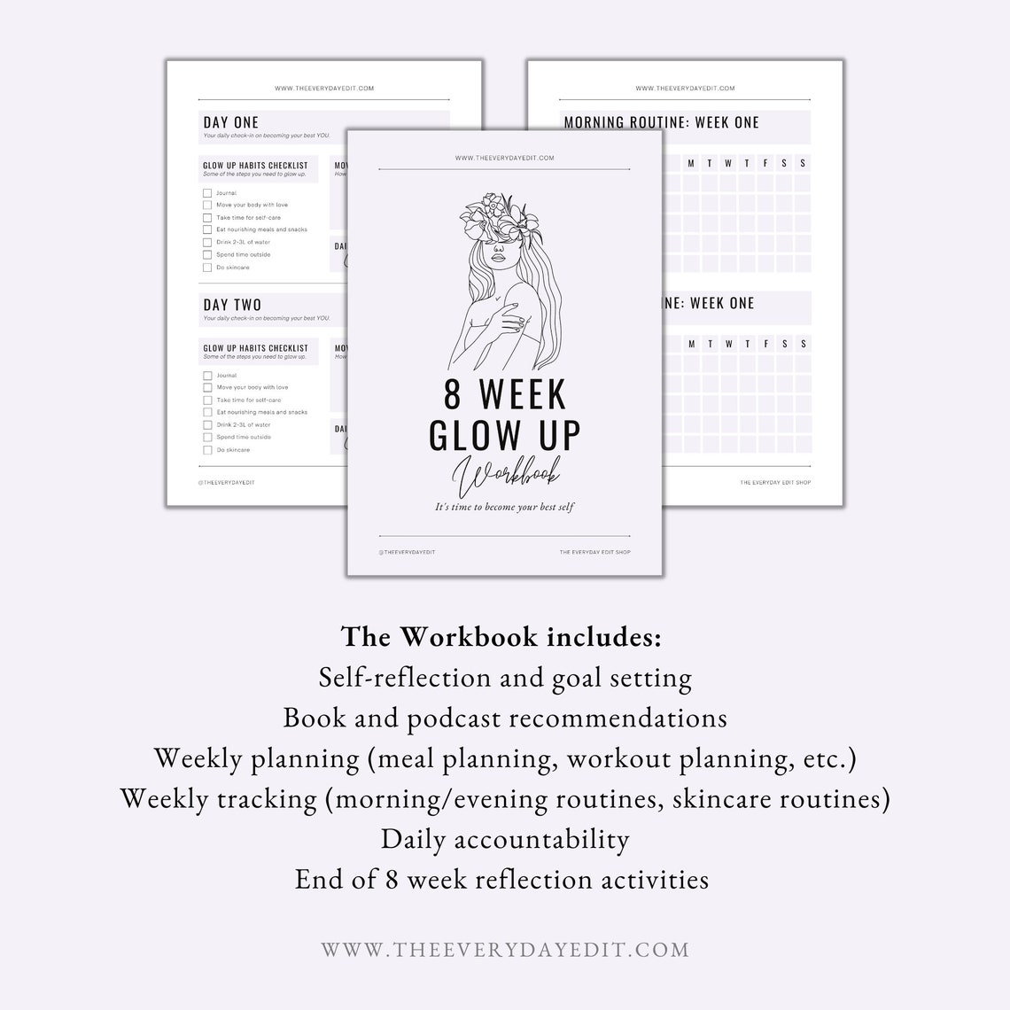 8 Week Glow up Workbook Printable, Goal Planner, Life Planner Printable ...