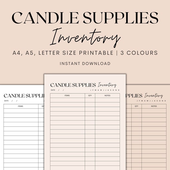 Candle Supplies Inventory Printable Candle Business Planner Etsy