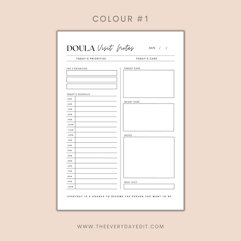Postpartum Doula Visit Notes Printable, Postpartum Doula Planner ...