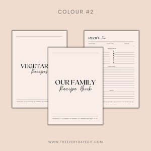 recipe book template printable