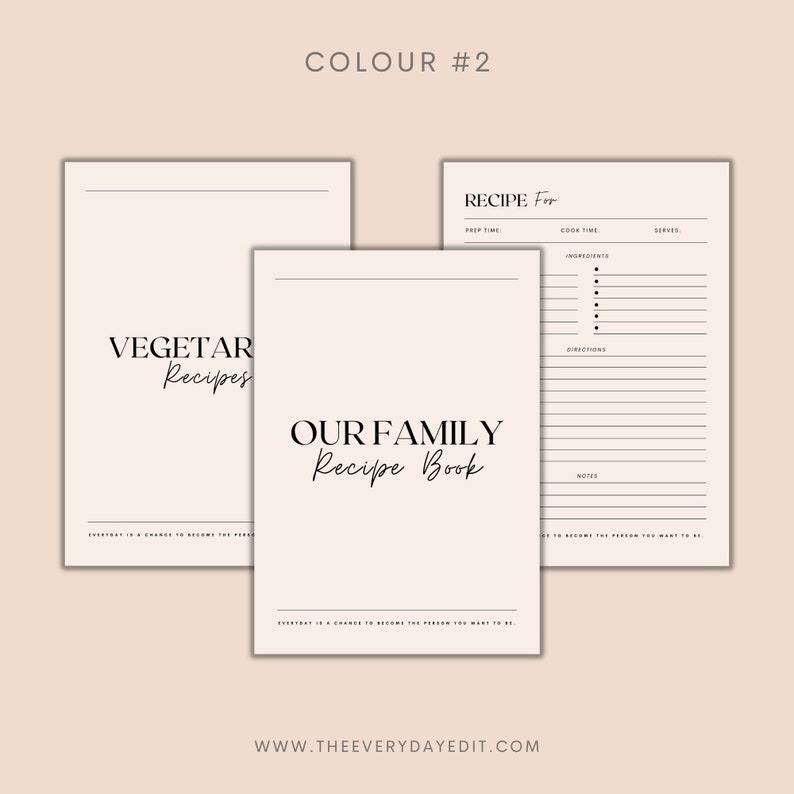 recipe book template printable