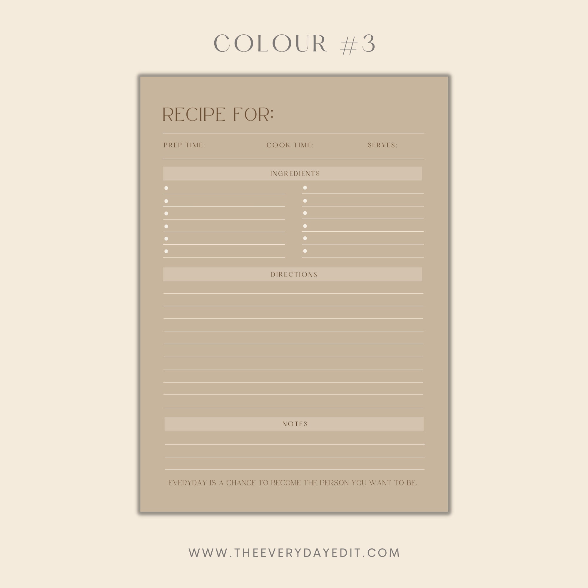 Recipe Page Printable Recipe Template Printable Printable - Etsy