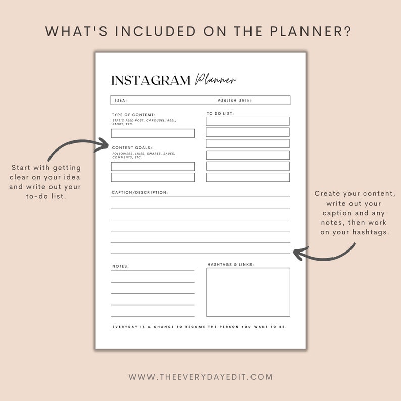 instagram post planner printable, instagram tracker, instagram strategy, content strategy printable, content planner, content creation planner, content creator planner, content to do list, instagram to do list, instagram checklist