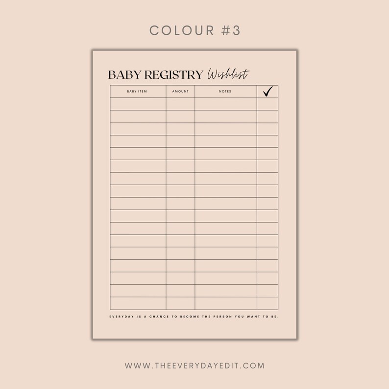 printable baby registry wishlist