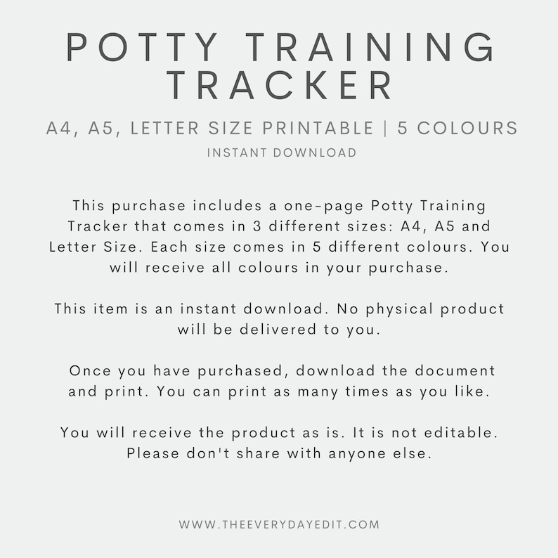 printable potty training tracker, toilet training tracker printable, potty training log