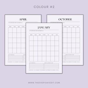 undated yearly planner printable