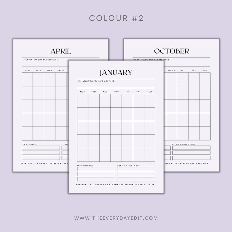 undated yearly planner printable