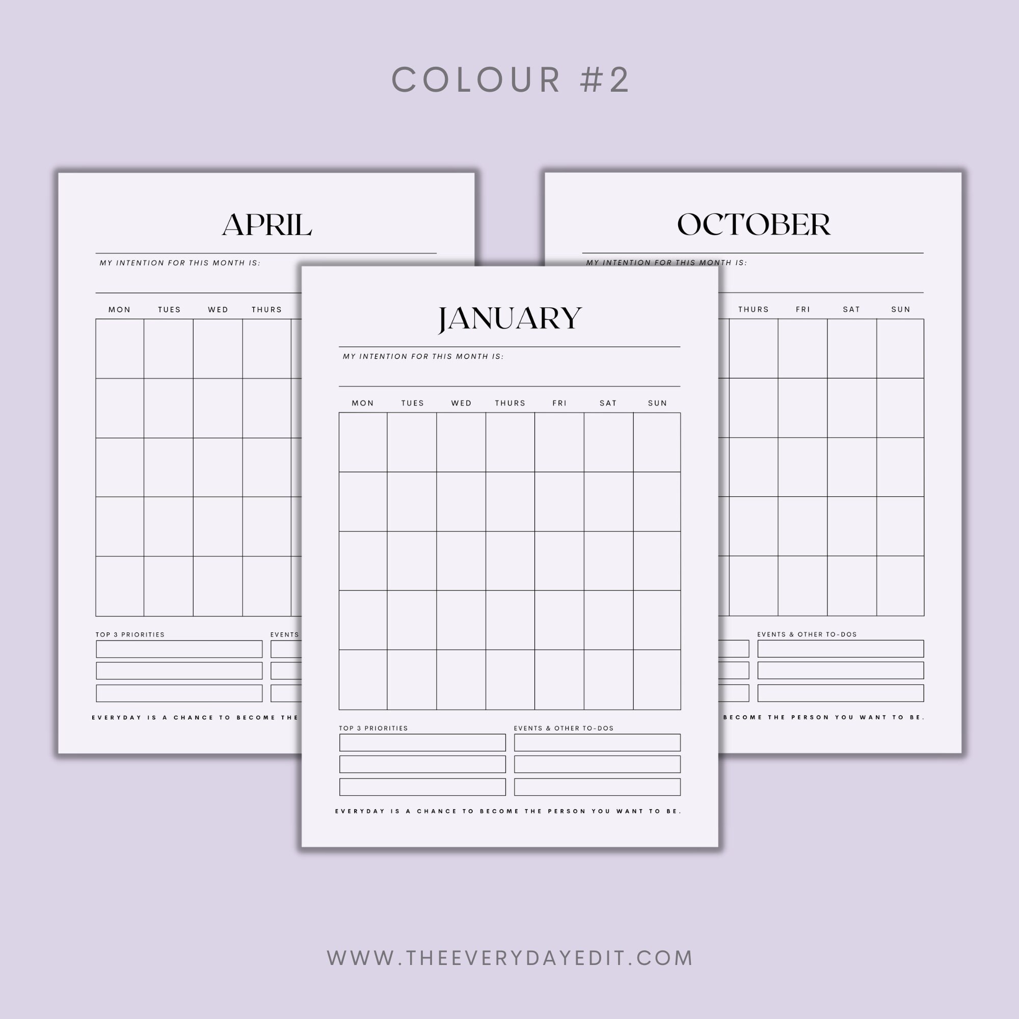 Undated Yearly Planner Printable, 12 Month Planner Inserts, Yearly ...